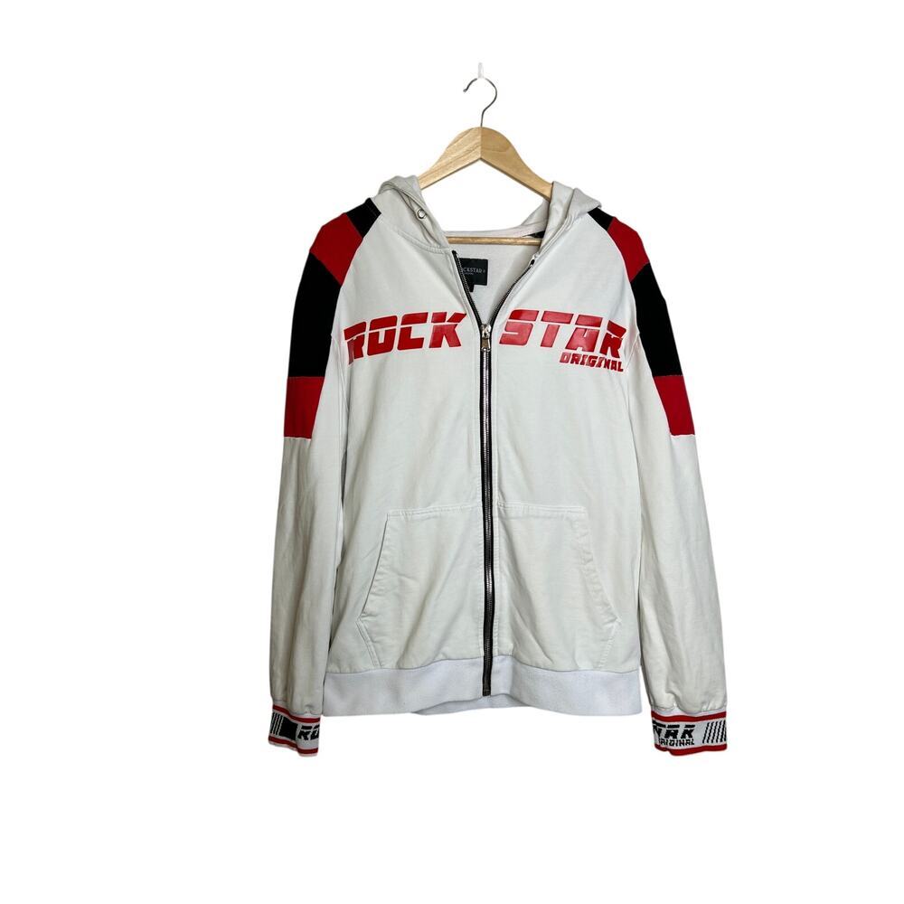 Y2K Rockstar Original Racing‎ Inspired Zip Hoodie Men's Size XL Logo